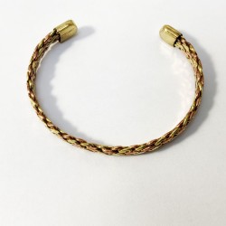 Bracelet de cuivre trois métaux tressés indien