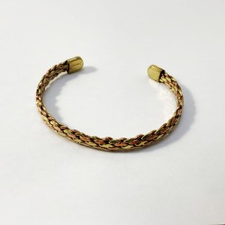 Bracelet de cuivre trois métaux tressés indien