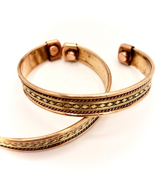 Bracelet de cuivre centre doré Bracelet de cuivre centre doré