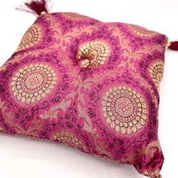 Coussin carré en soie 20 cm Violet