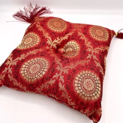 Coussin carré en soie 20cm Rouge