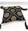 Coussin carré en soie 20cm Noir