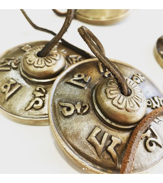 Cymbales Tibétaines Extra Qualité 7cm "Mantras" Cymbales Tibétaines Extra Qualité 7cm "Mantras"