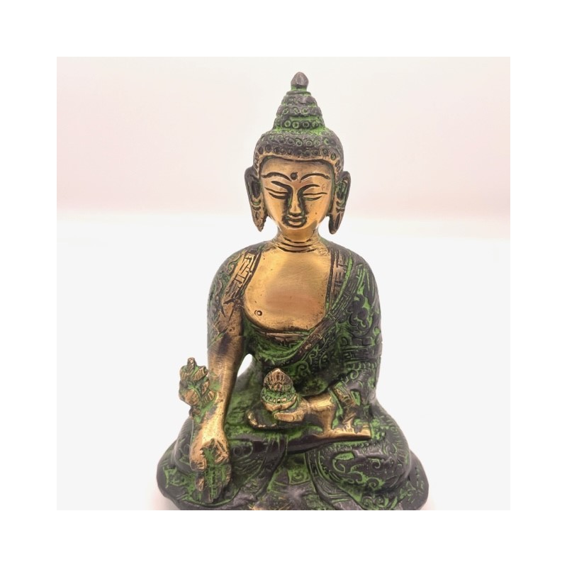 Statue Bouddha Médecine Bronze Antique (15 cm)