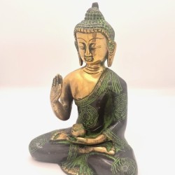 Statue Bouddha Abhaya Mudra Bronze Antique 17cm