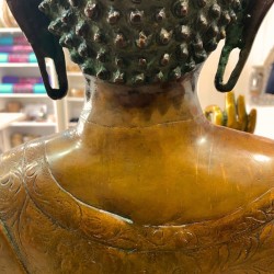 Statue Bouddha 130cm mordoré en l'état (exclusivement en retrait magasin)