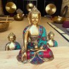 Statue Medecine Bouddha Bronze et Pierres 27cm