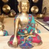 Statue Bouddha Shakyamuni Bronze et Pierres 27cm