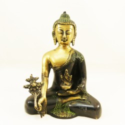 Statue Bouddha Médecine Bronze Antique (17cm)