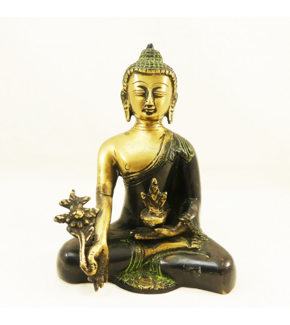 Statue Bouddha Médecine Bronze Antique (17cm)